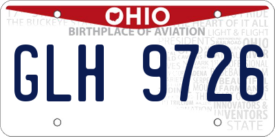OH license plate GLH9726