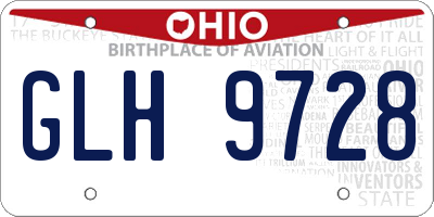 OH license plate GLH9728