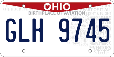 OH license plate GLH9745