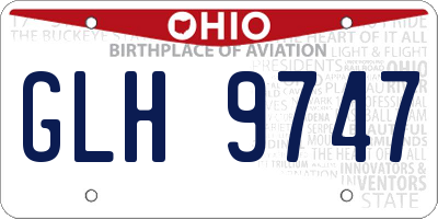 OH license plate GLH9747