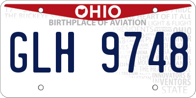 OH license plate GLH9748