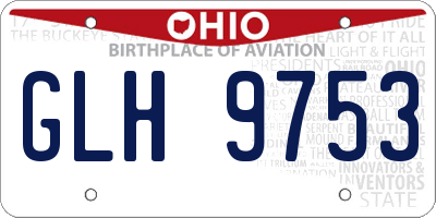 OH license plate GLH9753