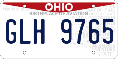 OH license plate GLH9765