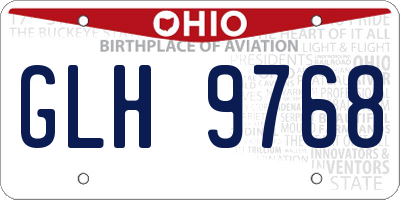 OH license plate GLH9768