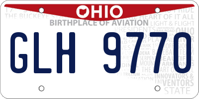 OH license plate GLH9770