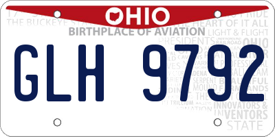 OH license plate GLH9792