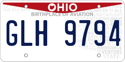 OH license plate GLH9794
