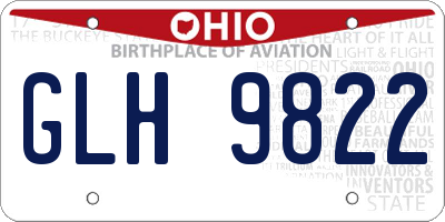 OH license plate GLH9822