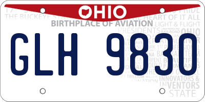 OH license plate GLH9830