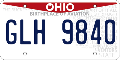 OH license plate GLH9840