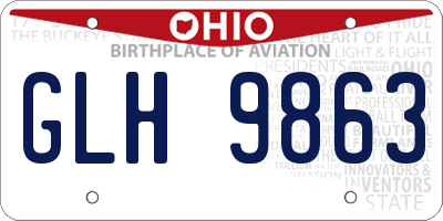 OH license plate GLH9863