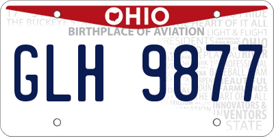 OH license plate GLH9877
