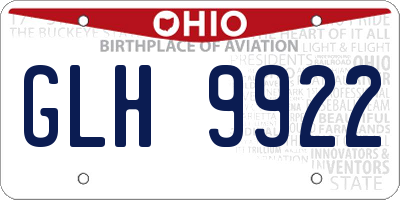 OH license plate GLH9922