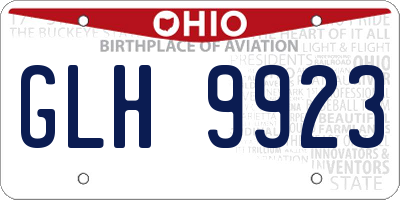 OH license plate GLH9923