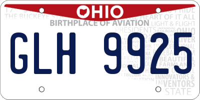 OH license plate GLH9925