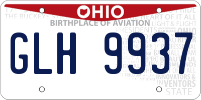 OH license plate GLH9937
