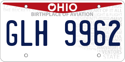 OH license plate GLH9962
