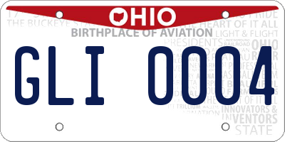 OH license plate GLI0004