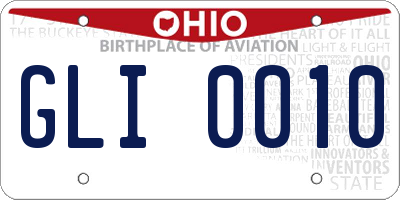 OH license plate GLI0010