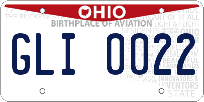 OH license plate GLI0022