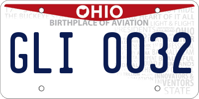 OH license plate GLI0032