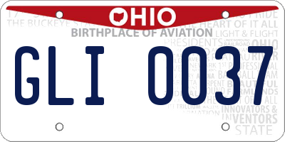 OH license plate GLI0037