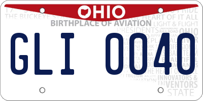 OH license plate GLI0040