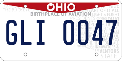 OH license plate GLI0047