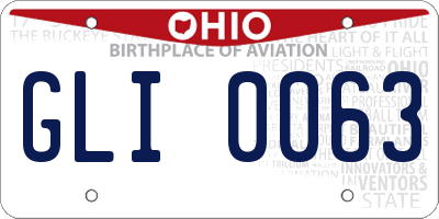 OH license plate GLI0063