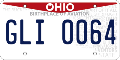 OH license plate GLI0064