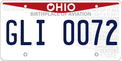 OH license plate GLI0072