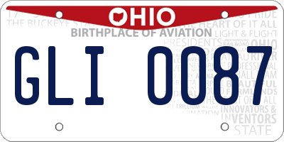 OH license plate GLI0087