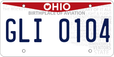 OH license plate GLI0104