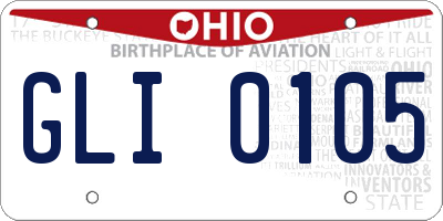 OH license plate GLI0105