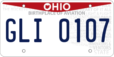 OH license plate GLI0107