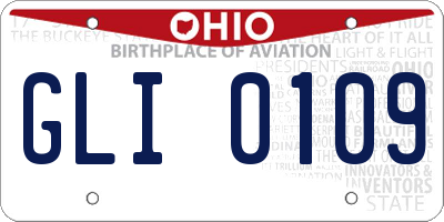 OH license plate GLI0109