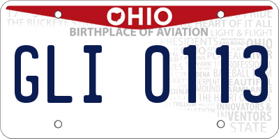 OH license plate GLI0113