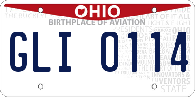 OH license plate GLI0114