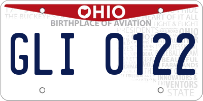 OH license plate GLI0122