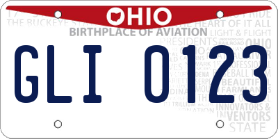 OH license plate GLI0123