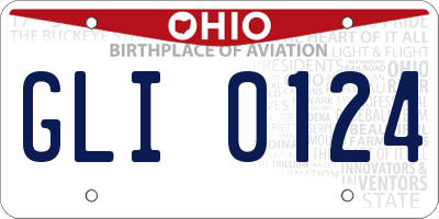 OH license plate GLI0124