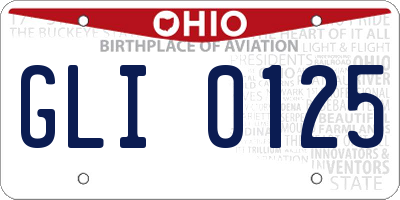 OH license plate GLI0125