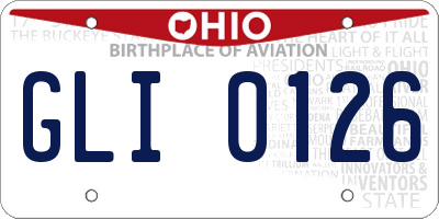 OH license plate GLI0126