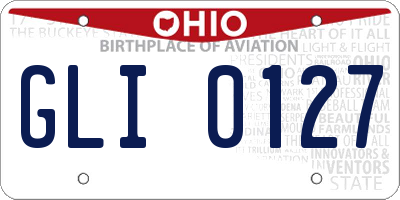 OH license plate GLI0127