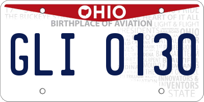 OH license plate GLI0130