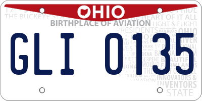 OH license plate GLI0135