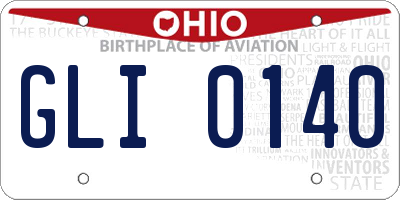 OH license plate GLI0140