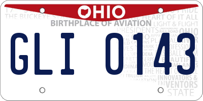 OH license plate GLI0143