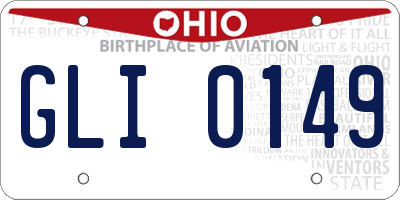 OH license plate GLI0149