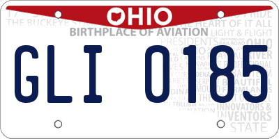 OH license plate GLI0185